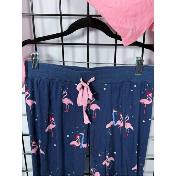 Cozy Zoe‎ Let's Flamingle Christmas Pajama Set Womens S Pink Flamingo Holiday - Picture 6 of 14